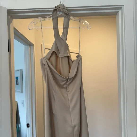 BHLDN Ruby Twist Halter Satin Gown - Picture 4 of 6